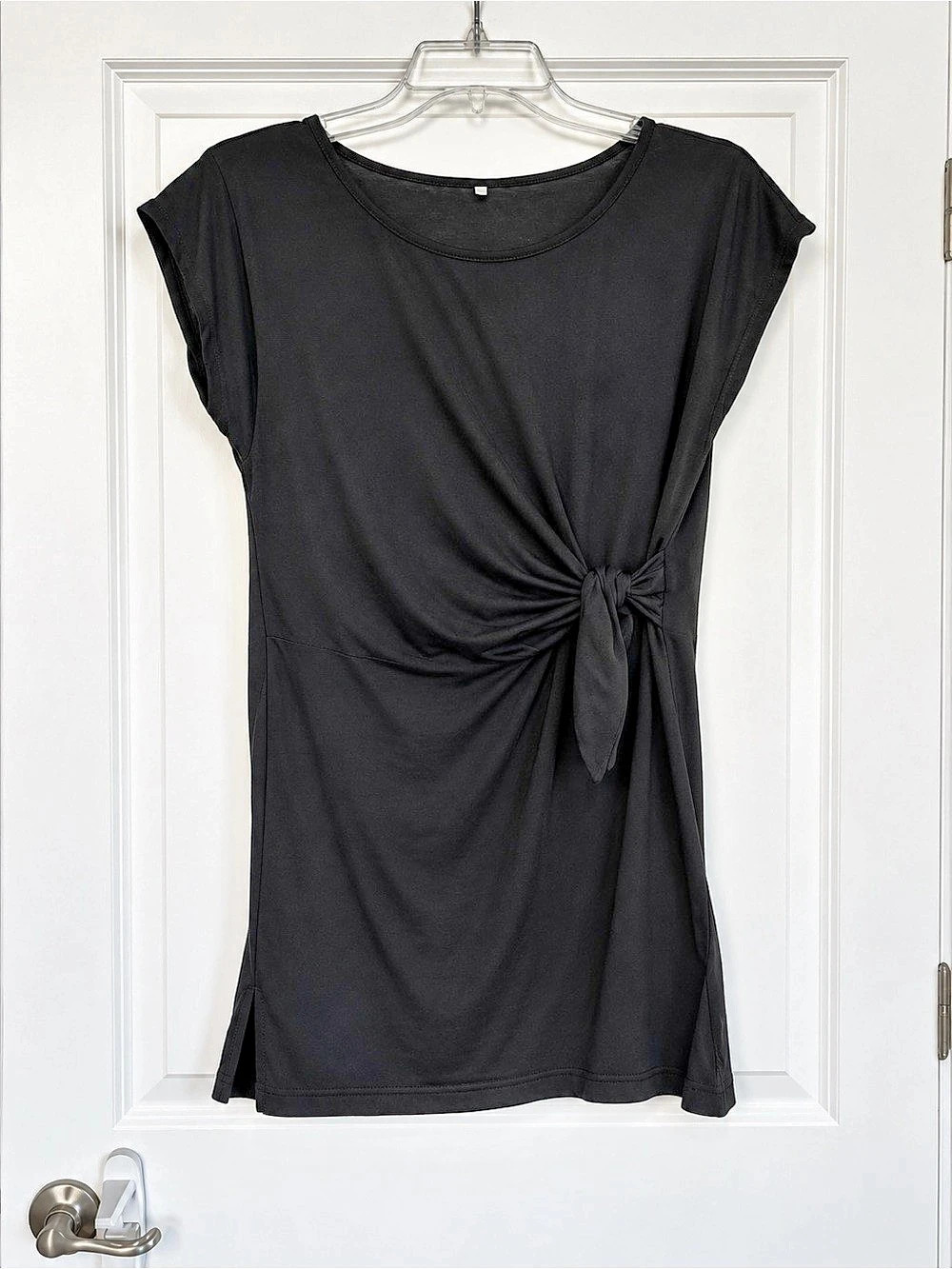 SHEIN Black Tie-Front Dress